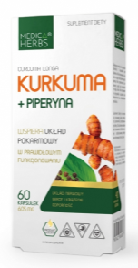 Kurkuma + piperyna 60kaps.605 mg MEDICA  HERBS