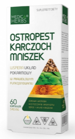  Ostropest Karczoch Mniszek 60kaps.540 mg MEDICA HERBS