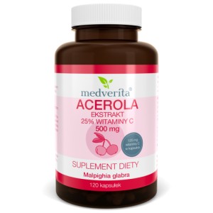  Acerola 500 mg 120 kapsułek MEDVERITA
