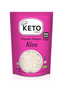 Makaron keto (Konjac typu noodle w kształcie ryżu) BEZGLUTENOWY BIO 270 g (200 g) - KETO CHEF